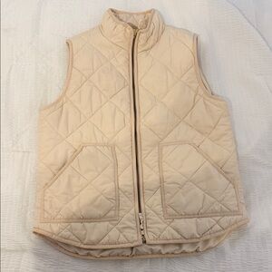 J. Crew Factory Cream Quilted Vest